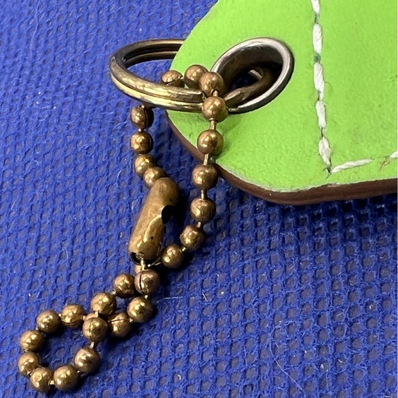 COACH Lime Green Leather KEY FOB Bag Charm Keychain Hang Tag 2.5” - Picture 9 of 9